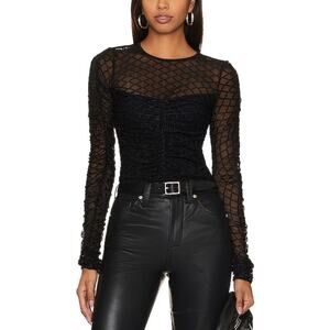 Amanda Uprichard 'Safira' Black Top Size M